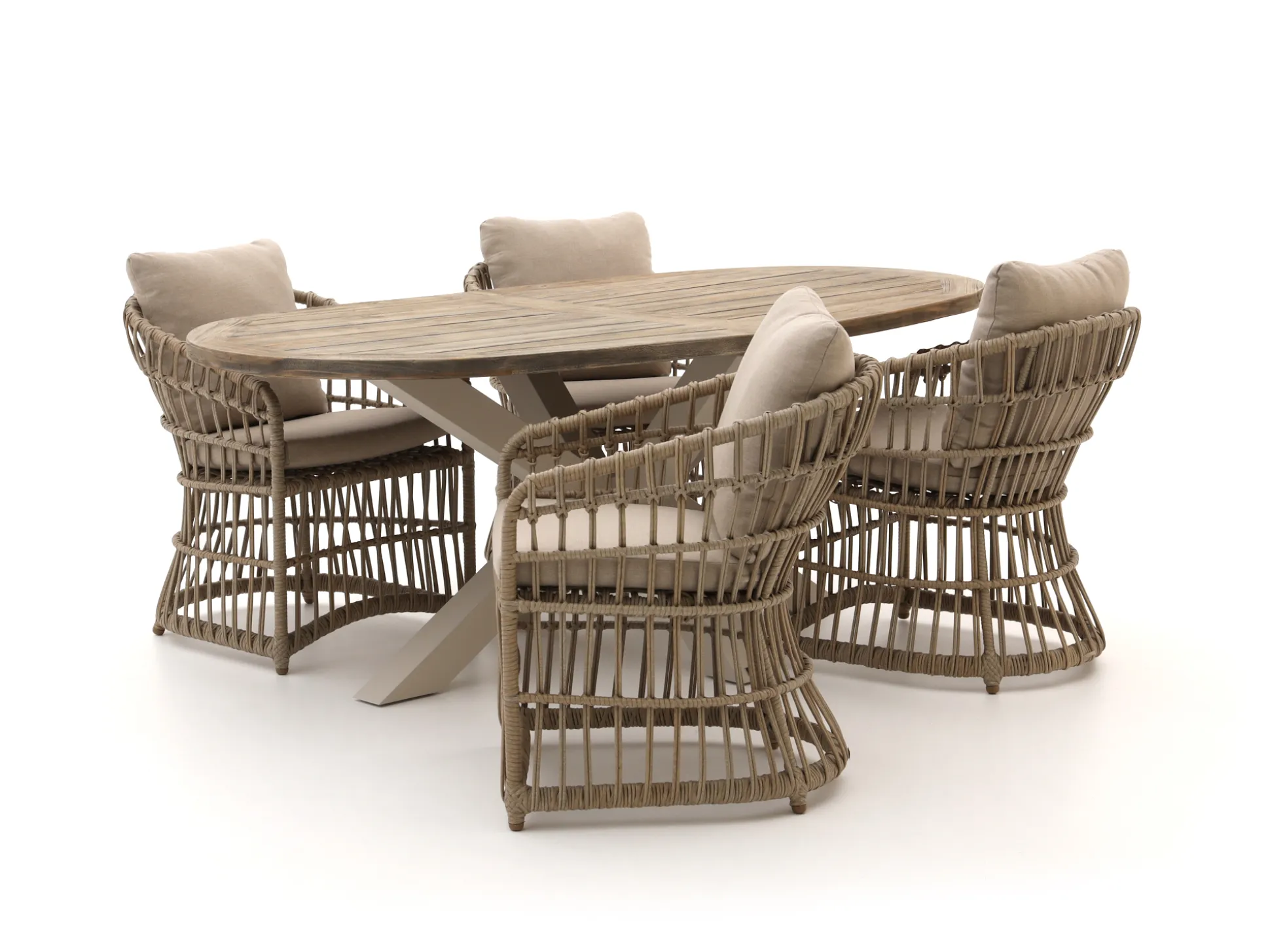 Intenso Cameri/ROUGH-Y Ellips 200cm dining tuinset 5-delig