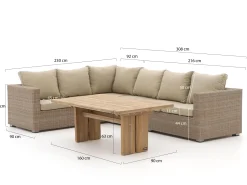 Intenso Carpino/ROUGH-L dining loungeset 3-delig links