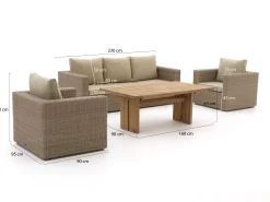 Intenso Carpino/ROUGH-L dining loungeset 4-delig