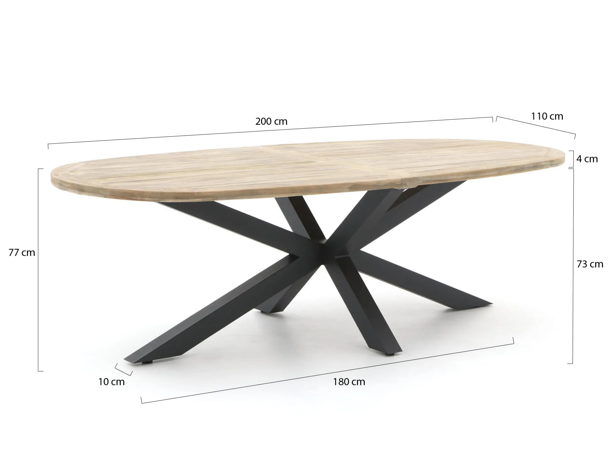 Intenso Isorella/ROUGH-Y Ellips 200cm dining tuinset 7-delig