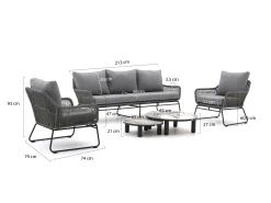 Intenso Isorella/Sarsina stoel-bank loungeset 5-delig