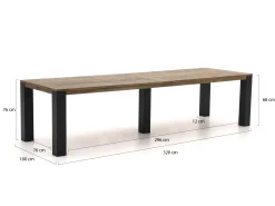Intenso Mazzano/ROUGH-X 320cm lounge-dining tuinset 7-delig verstelbaar