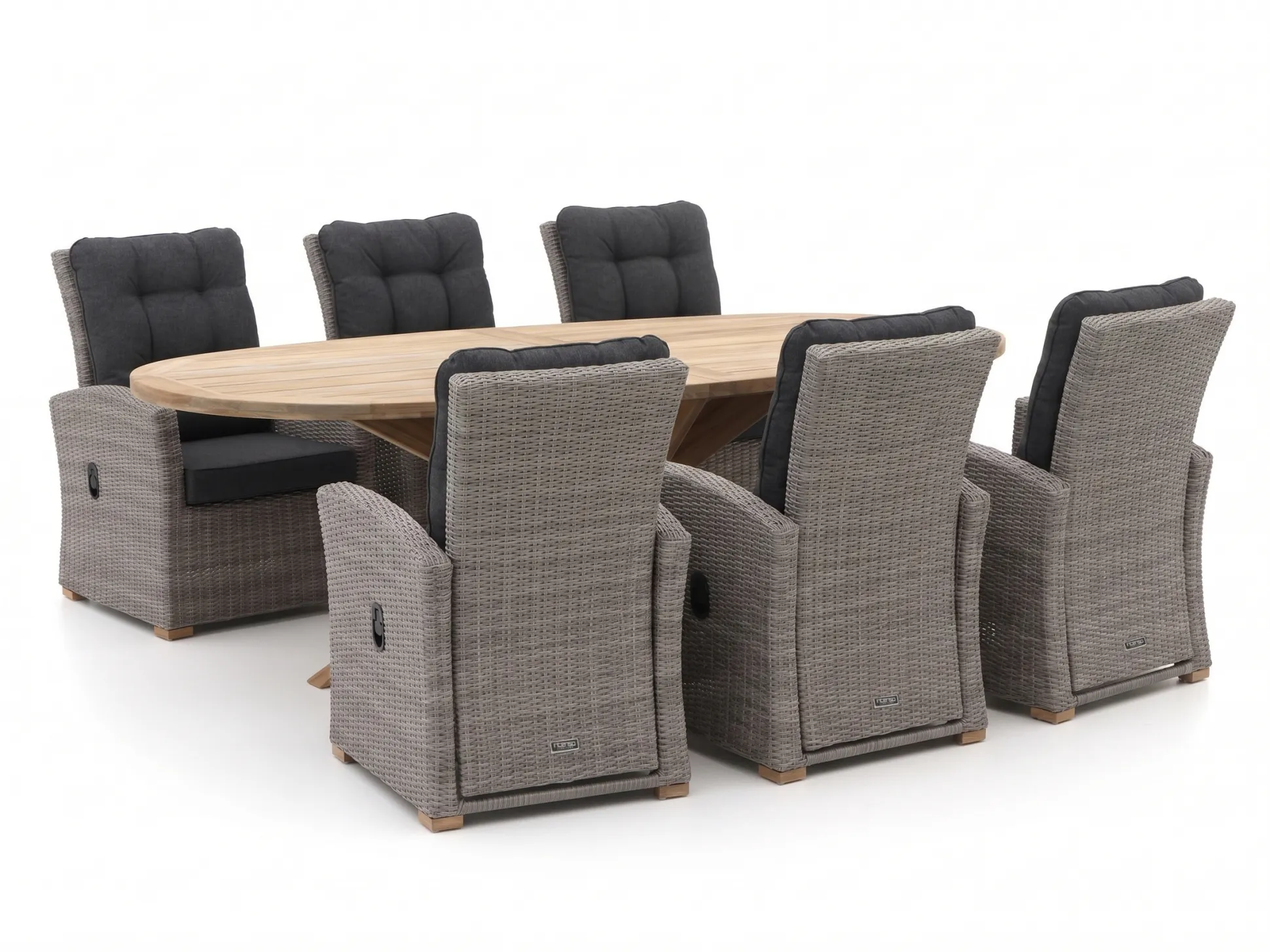 Intenso Mazzano/ROUGH-Y Ellips 240cm dining tuinset 7-delig verstelbaar