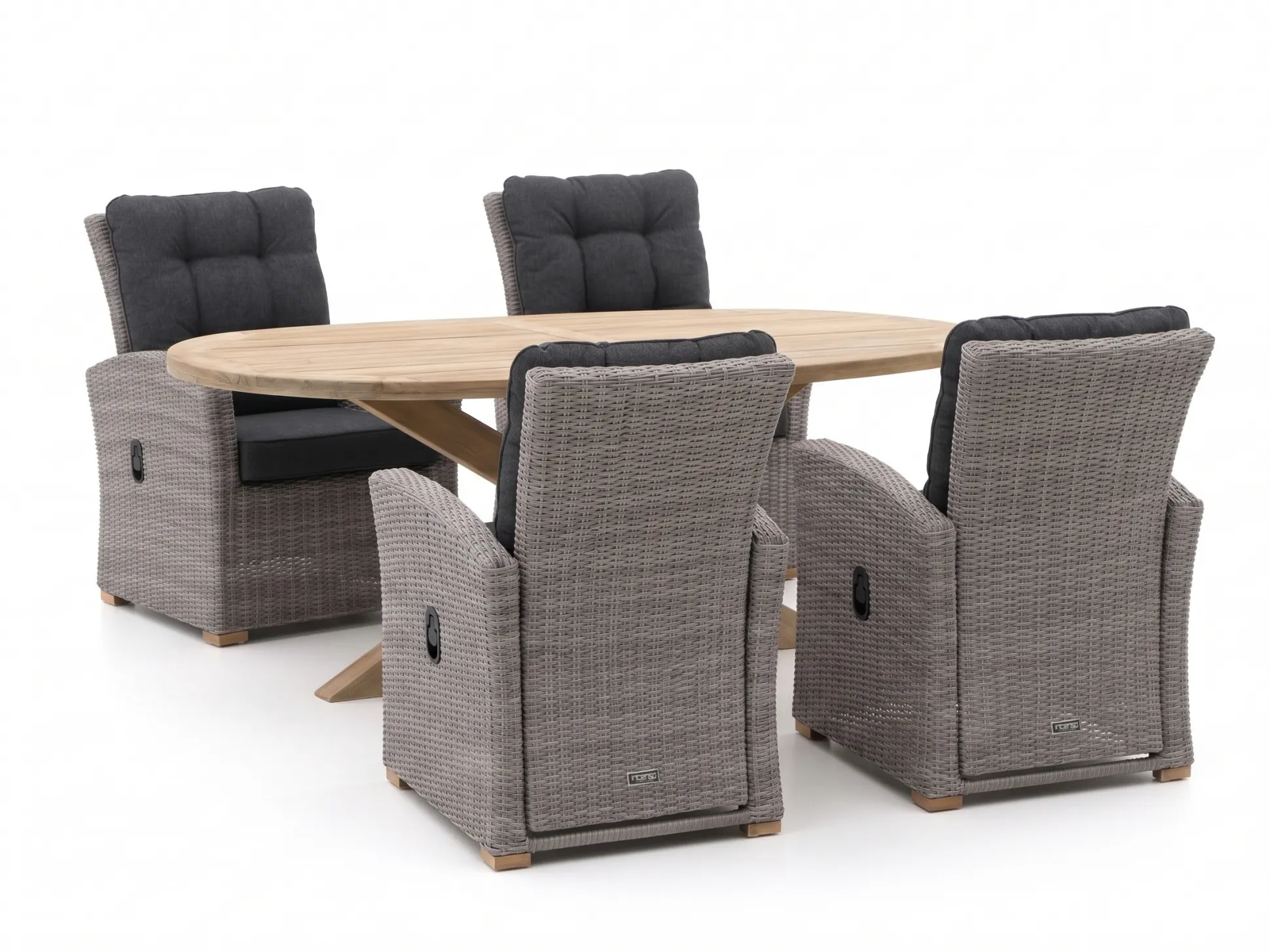 Intenso Mazzano/ROUGH-Y Ellips 200cm dining tuinset 5-delig verstelbaar