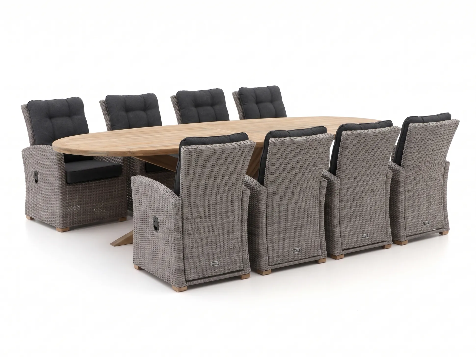 Intenso Mazzano/ROUGH-Y Ellips 280cm dining tuinset 9-delig verstelbaar