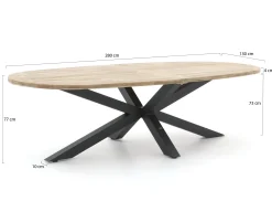 Intenso Mazzano/ROUGH-Y Ellips 280cm dining tuinset 9-delig verstelbaar