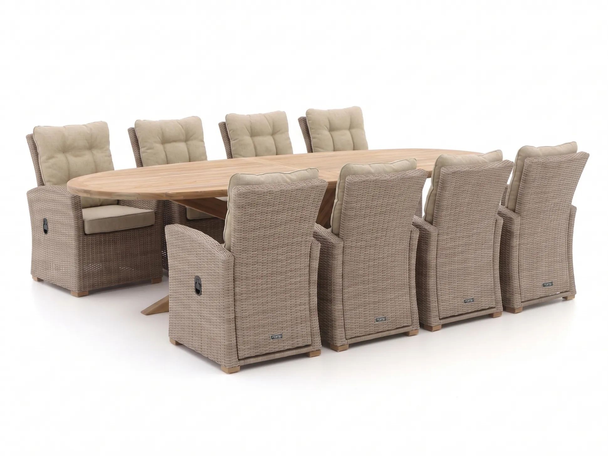 Intenso Mazzano/ROUGH-Y Ellips 280cm dining tuinset 9-delig verstelbaar