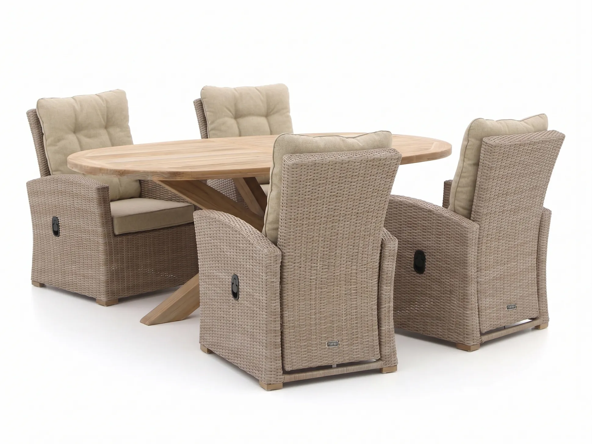 Intenso Mazzano/ROUGH-Y Ellips 200cm dining tuinset 5-delig verstelbaar