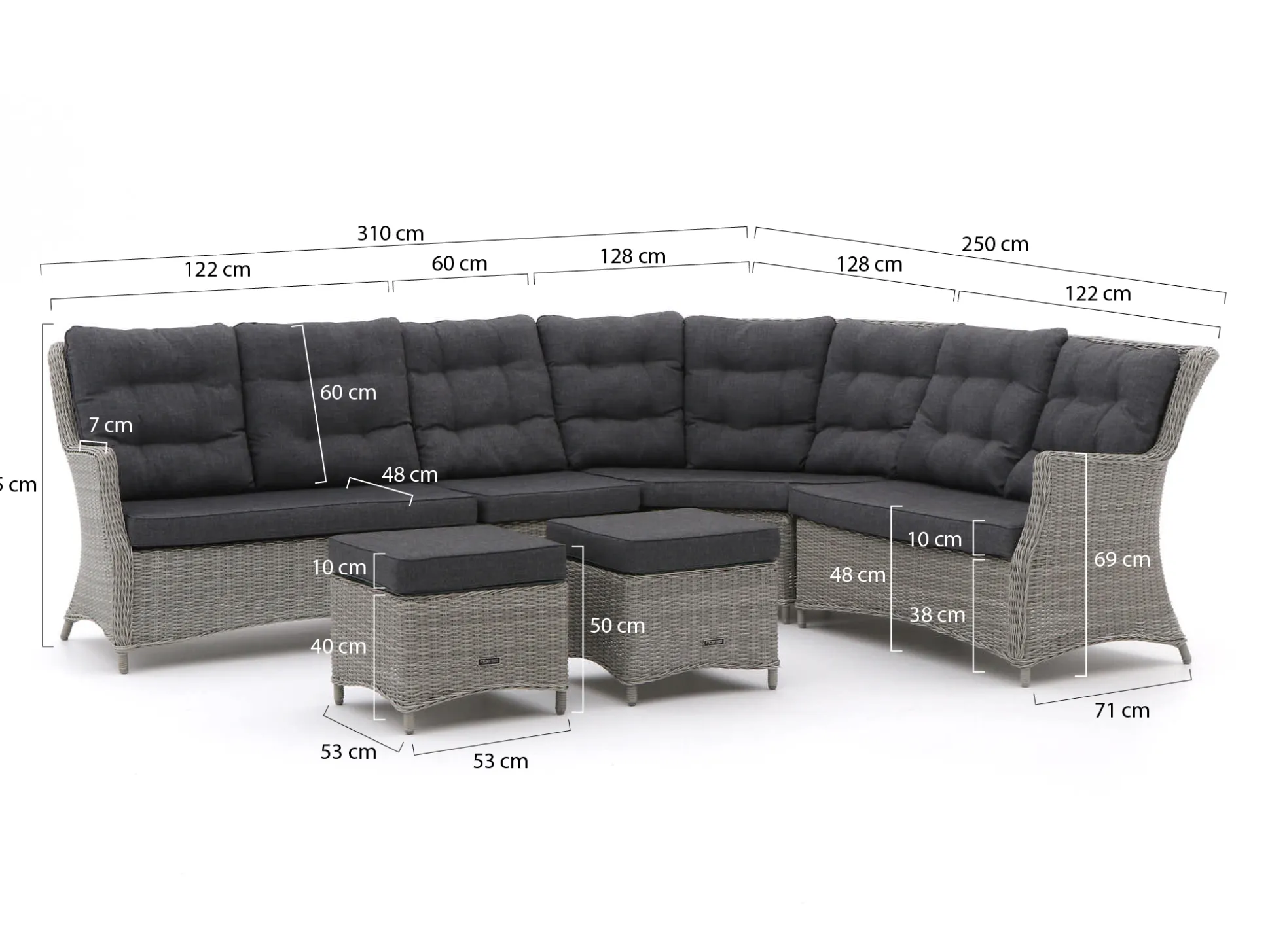 Intenso Milano hoek loungeset 6-delig