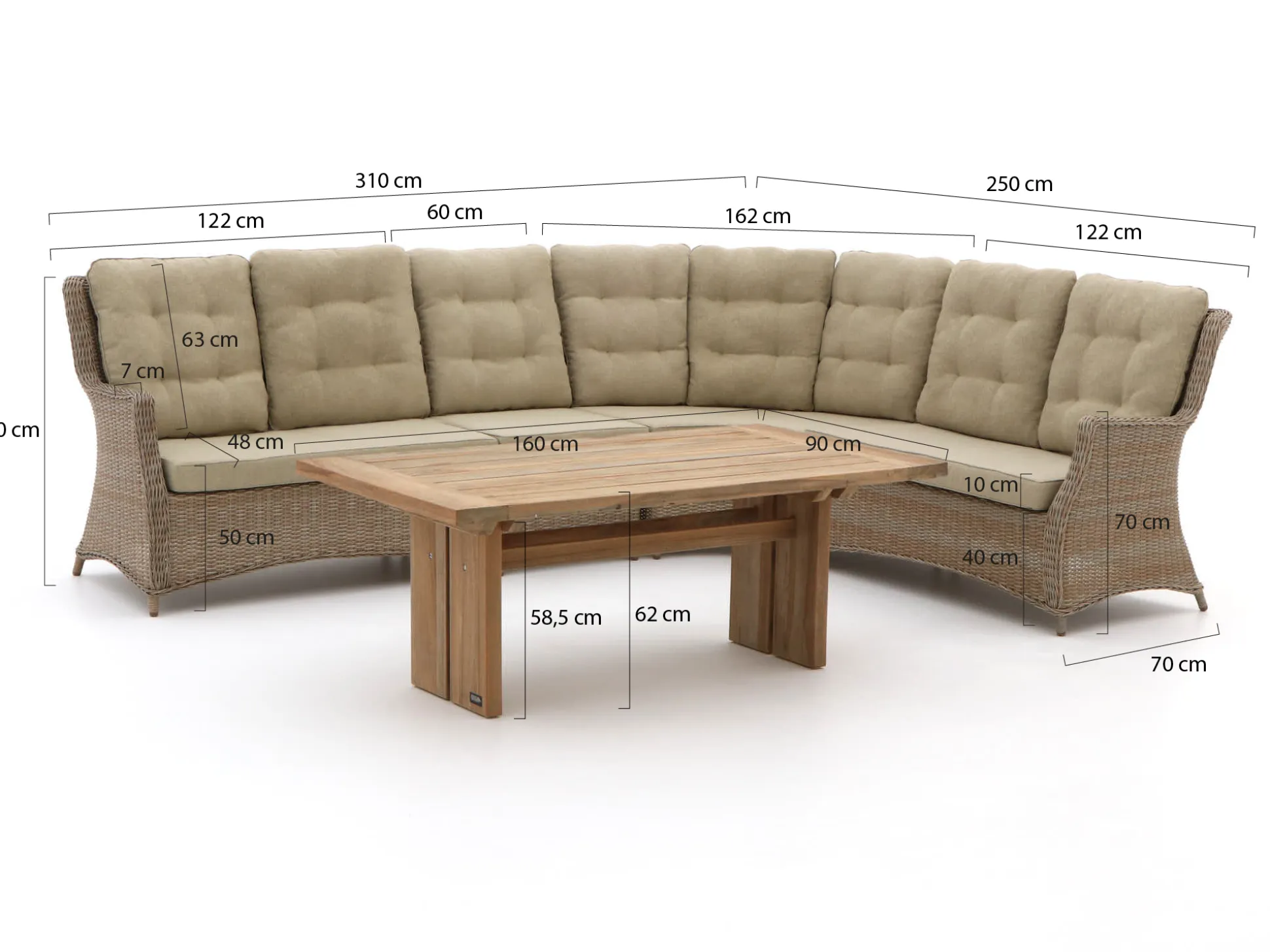 Intenso Milano/ROUGH-L dining loungeset 5-delig