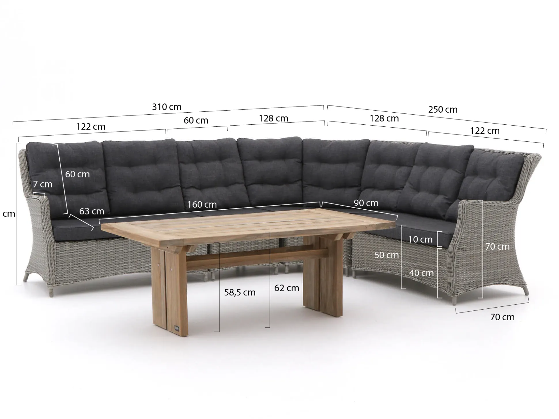 Intenso Milano/ROUGH-L dining loungeset 5-delig
