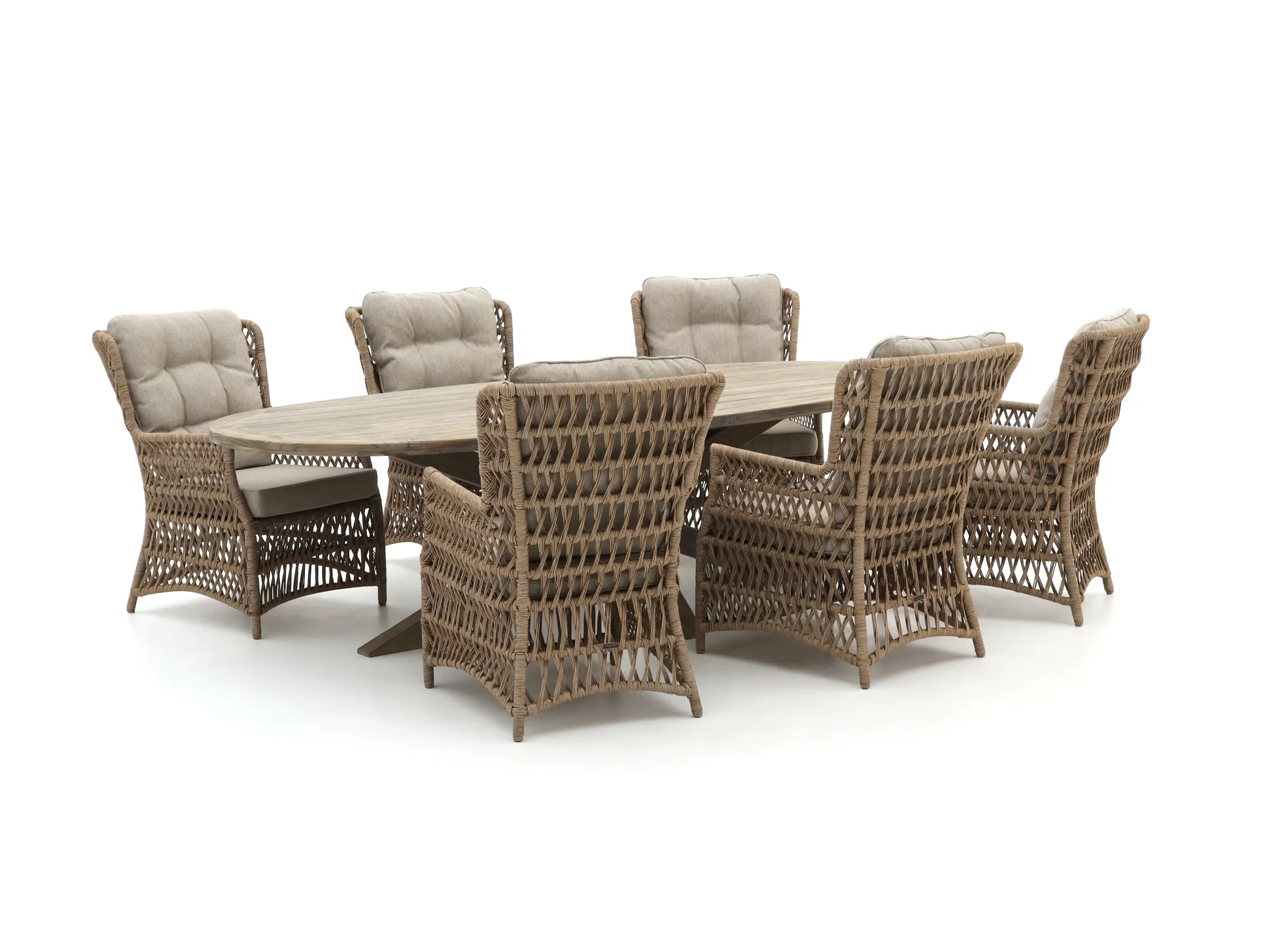 Intenso Milano/ROUGH-Y 280cm dining-lounge tuinset 7-delig