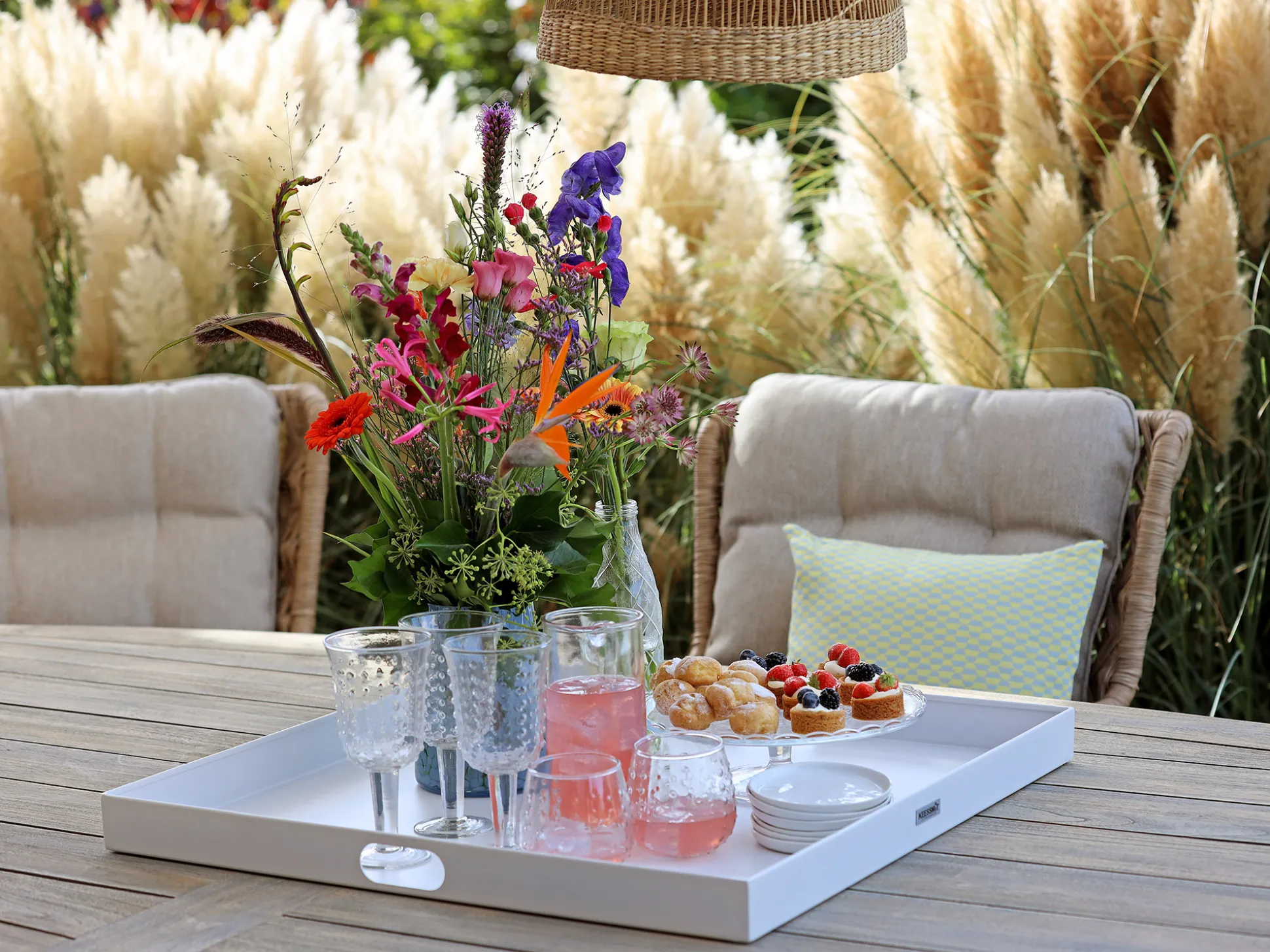 Intenso Milano/ROUGH-Y 280cm dining-lounge tuinset 7-delig