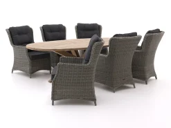 Intenso Milano/ROUGH-Y Ellips 240cm dining-lounge tuinset 7-delig