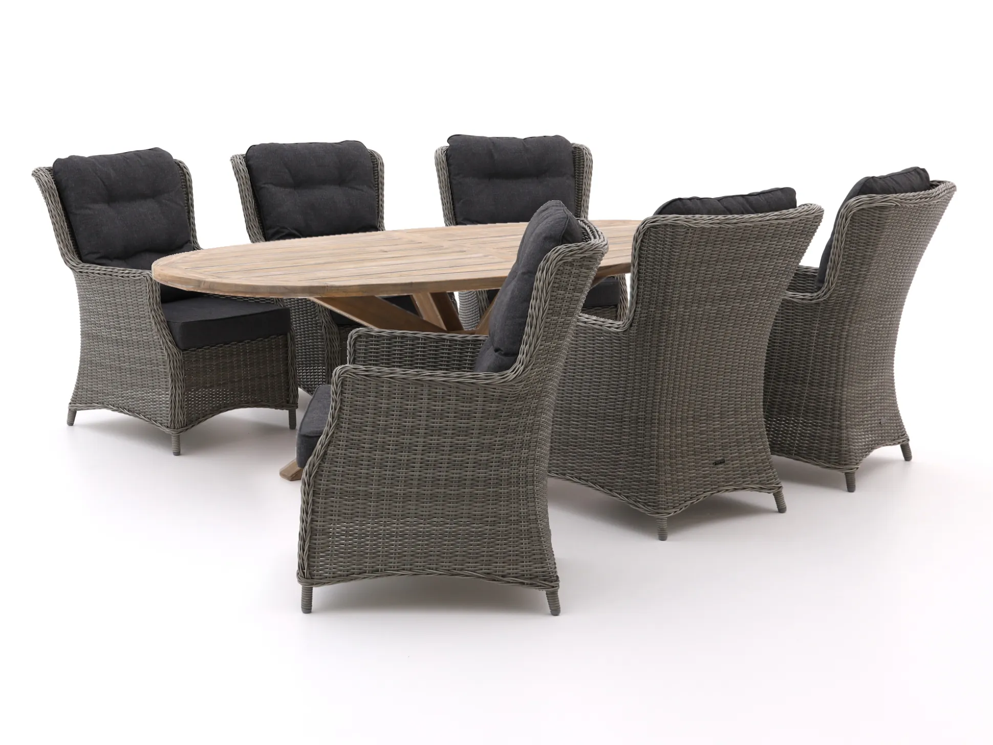 Intenso Milano/ROUGH-Y Ellips 240cm dining-lounge tuinset 7-delig