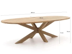 Intenso Milano/ROUGH-Y Ellips 280cm dining-lounge tuinset 7-delig