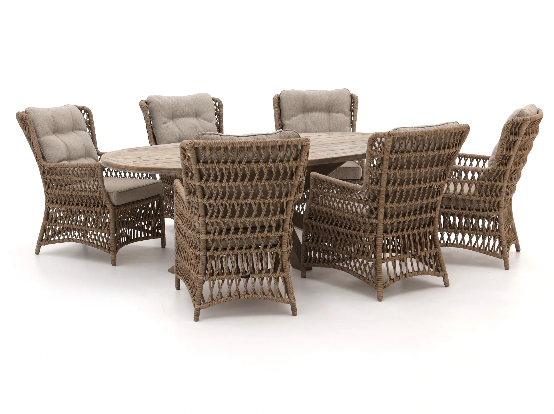 Intenso Milano/ROUGH-Y Ellips 240cm dining-lounge tuinset 7-delig