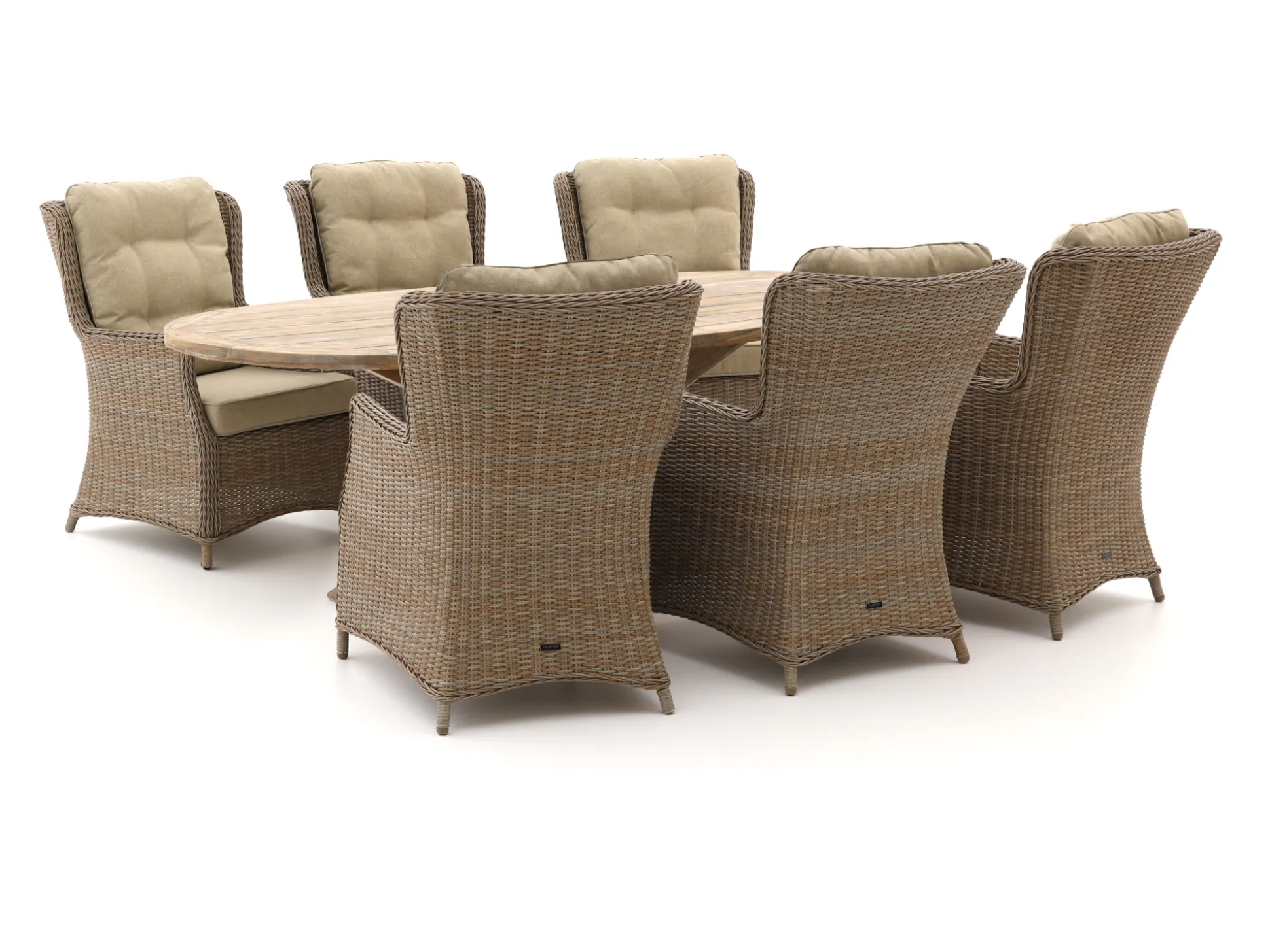 Intenso Milano/ROUGH-Y Ellips 240cm dining-lounge tuinset 7-delig