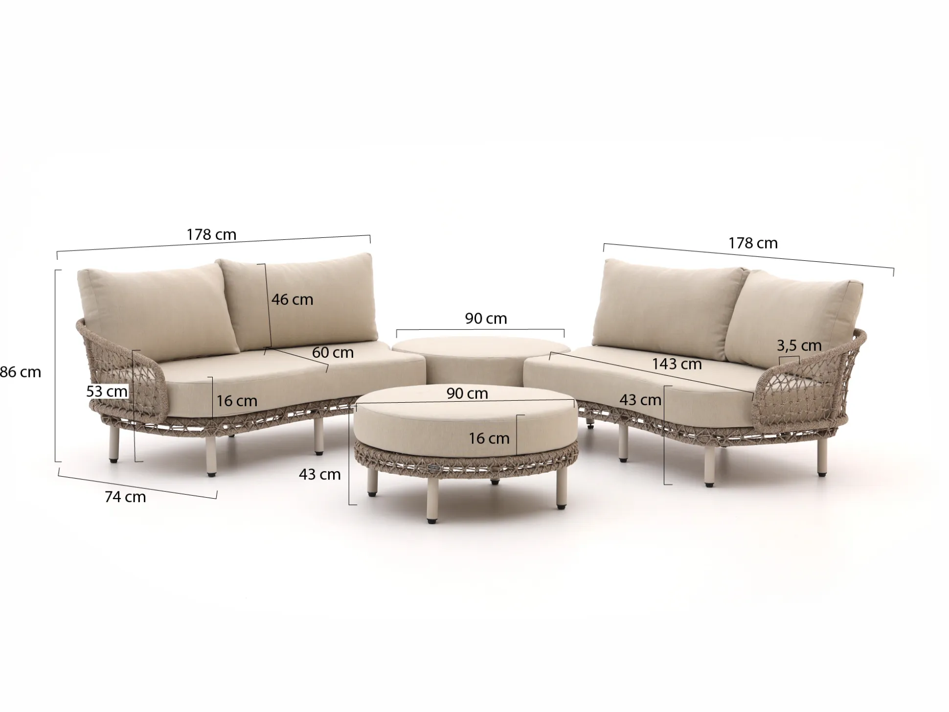 Intenso Nusco hoek loungeset 4-delig