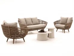Intenso Stila/Cosidune stoel-bank loungeset met vuurtafel 5-delig