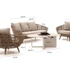 Intenso Stila/Cosiloft Novi stoel-bank loungeset met vuurtafel 4-delig
