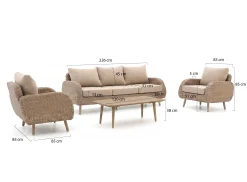 Intenso Suzzara/Rough-K lounge stoel-bank loungeset 4-delig