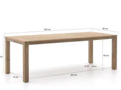 Intenso Tropea/ROUGH-S 220cm dining tuinset 7-delig
