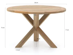 Intenso Tropea/ROUGH-Y ø120cm dining tuinset 5-delig