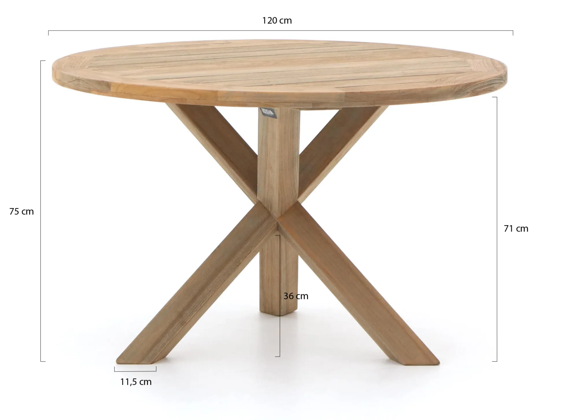 Intenso Tropea/ROUGH-Y ø120cm dining tuinset 5-delig