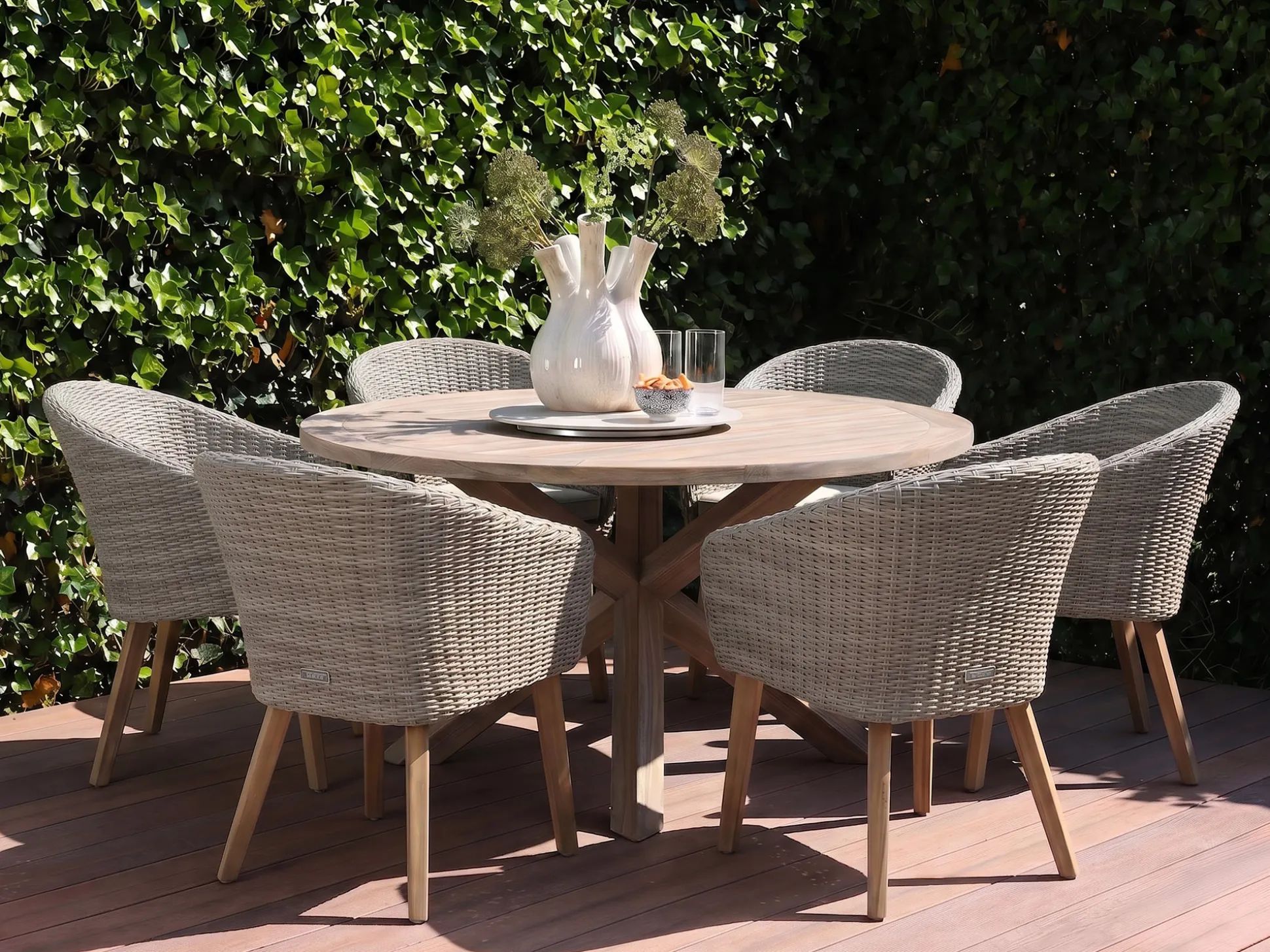 Intenso Tropea/ROUGH-Y ø150cm dining tuinset 7-delig