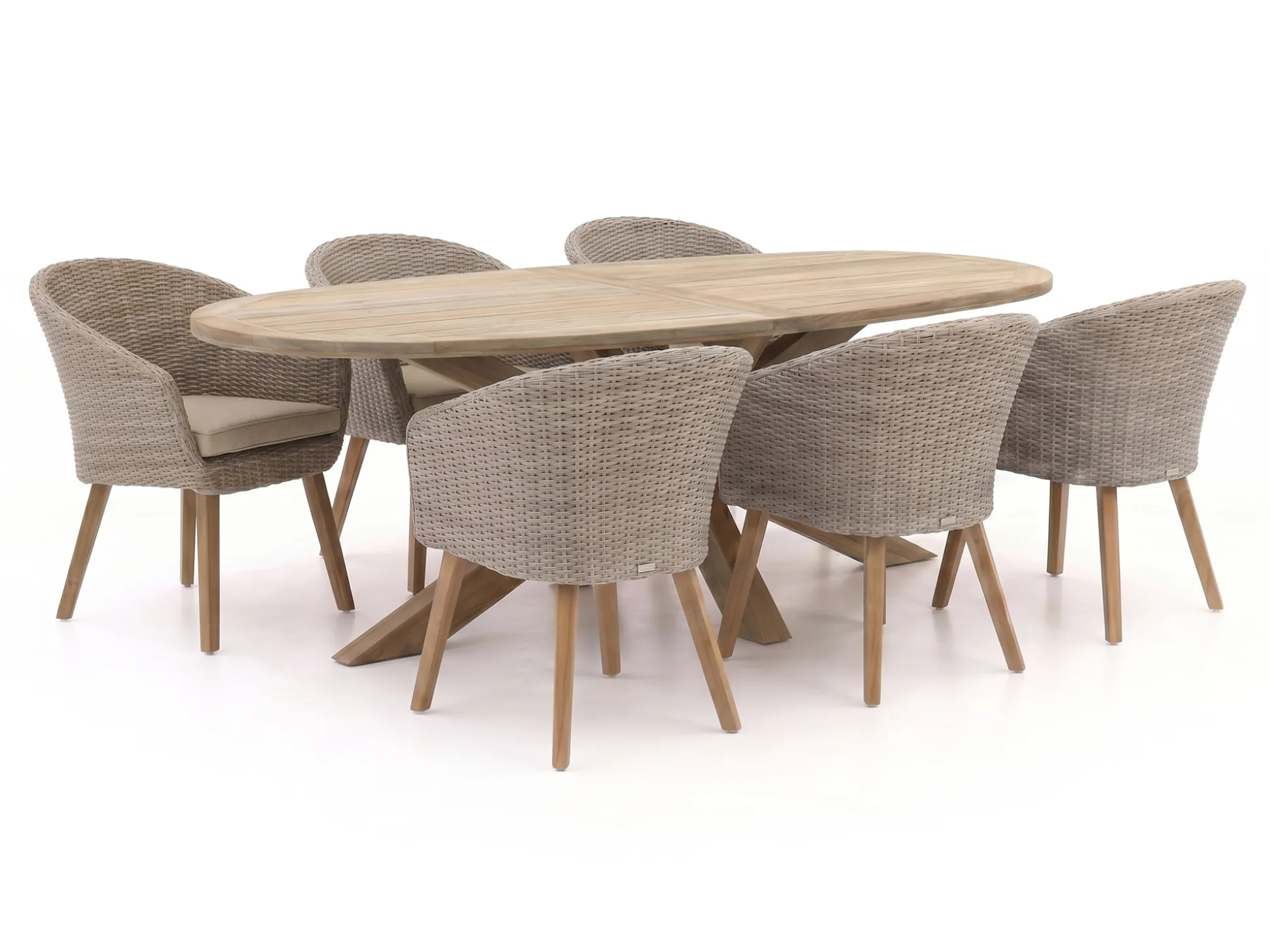 Intenso Tropea/ROUGH-Y Ellips 240cm dining tuinset 7-delig