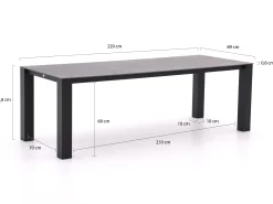 Intenso Umbria/Lagundo 230cm dining tuinset 7-delig verstelbaar