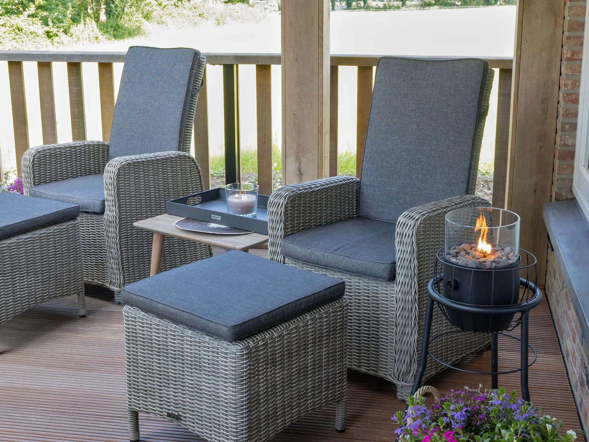 Intenso Umbria/ROUGH-S 160cm dining tuinset 5-delig verstelbaar