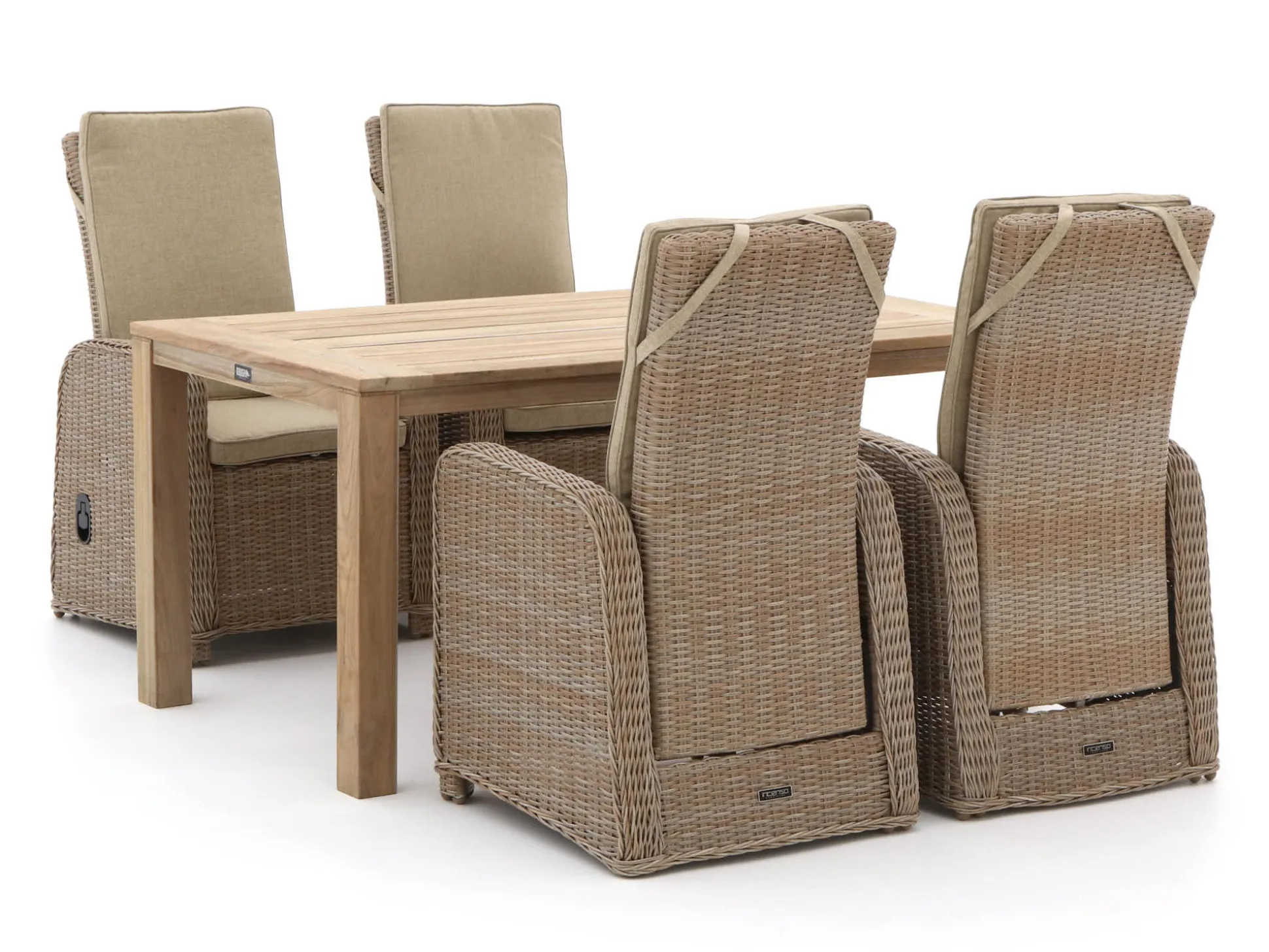 Intenso Umbria/ROUGH-S 160cm dining tuinset 5-delig verstelbaar
