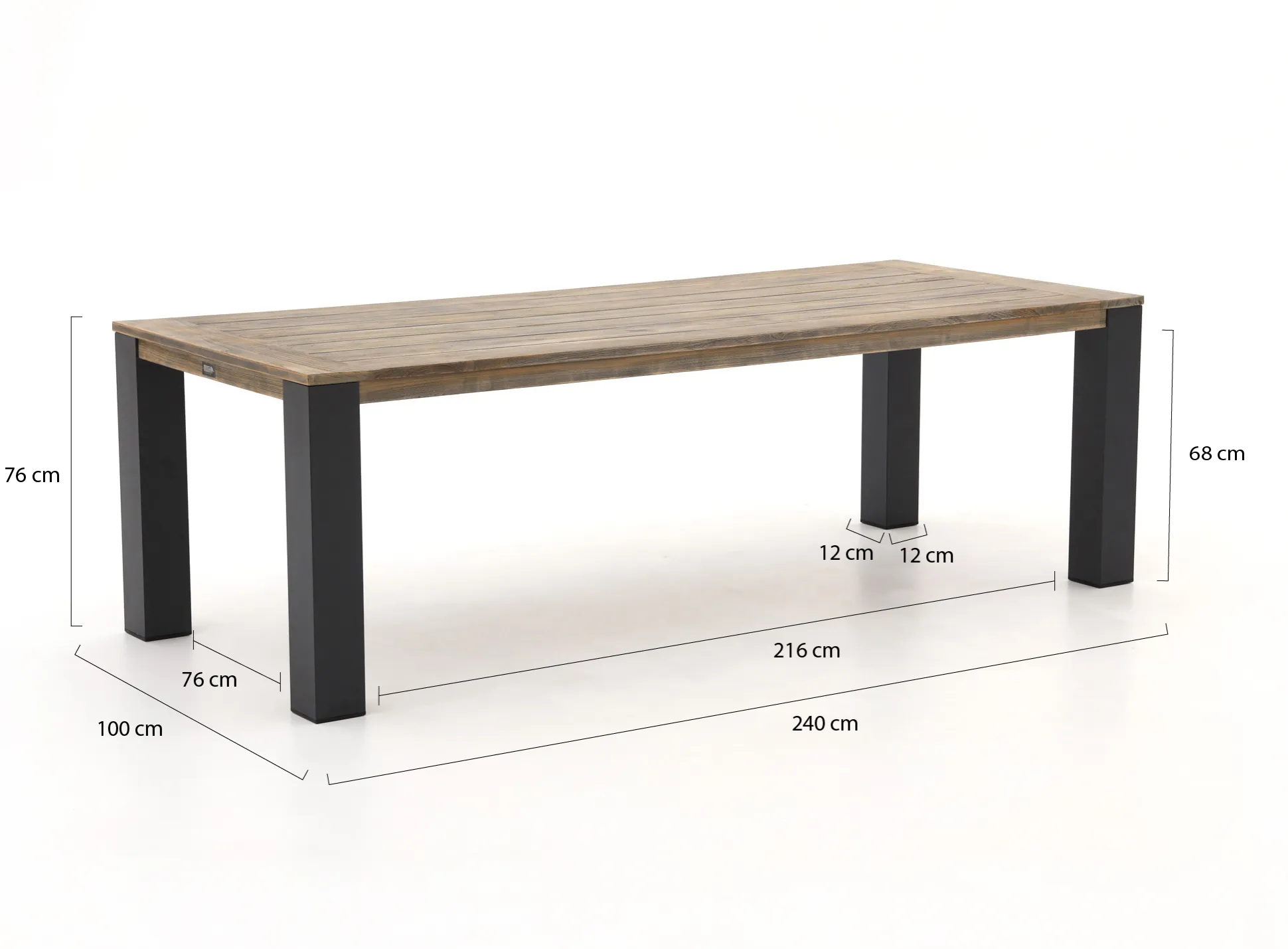 Intenso Umbria/ROUGH-X 240cm dining tuinset 7-delig verstelbaar