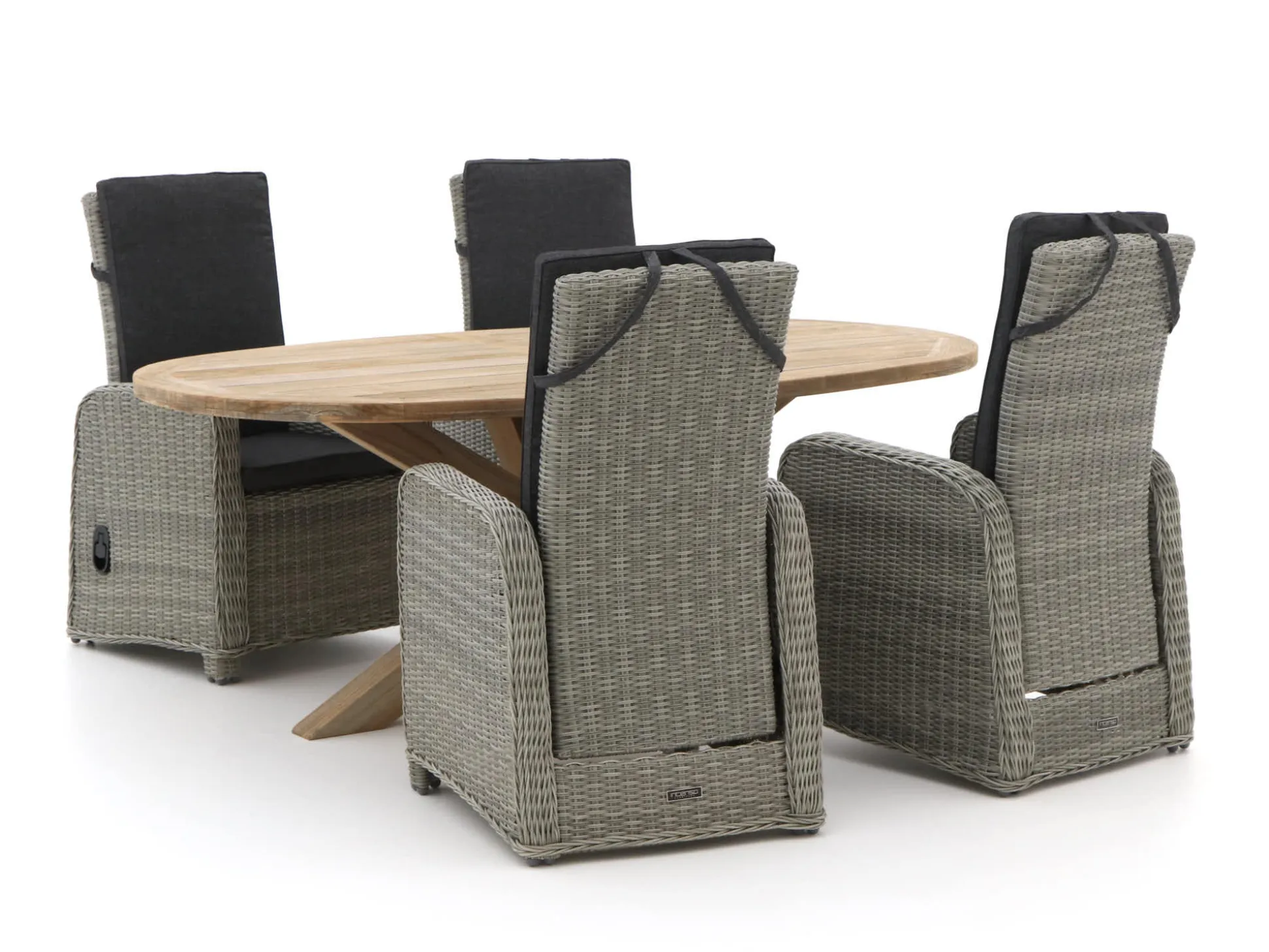 Intenso Umbria/ROUGH-Y Ellips 200cm dining tuinset 5-delig verstelbaar