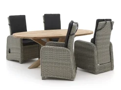 Intenso Umbria/ROUGH-Y Ellips 200cm dining tuinset 5-delig verstelbaar