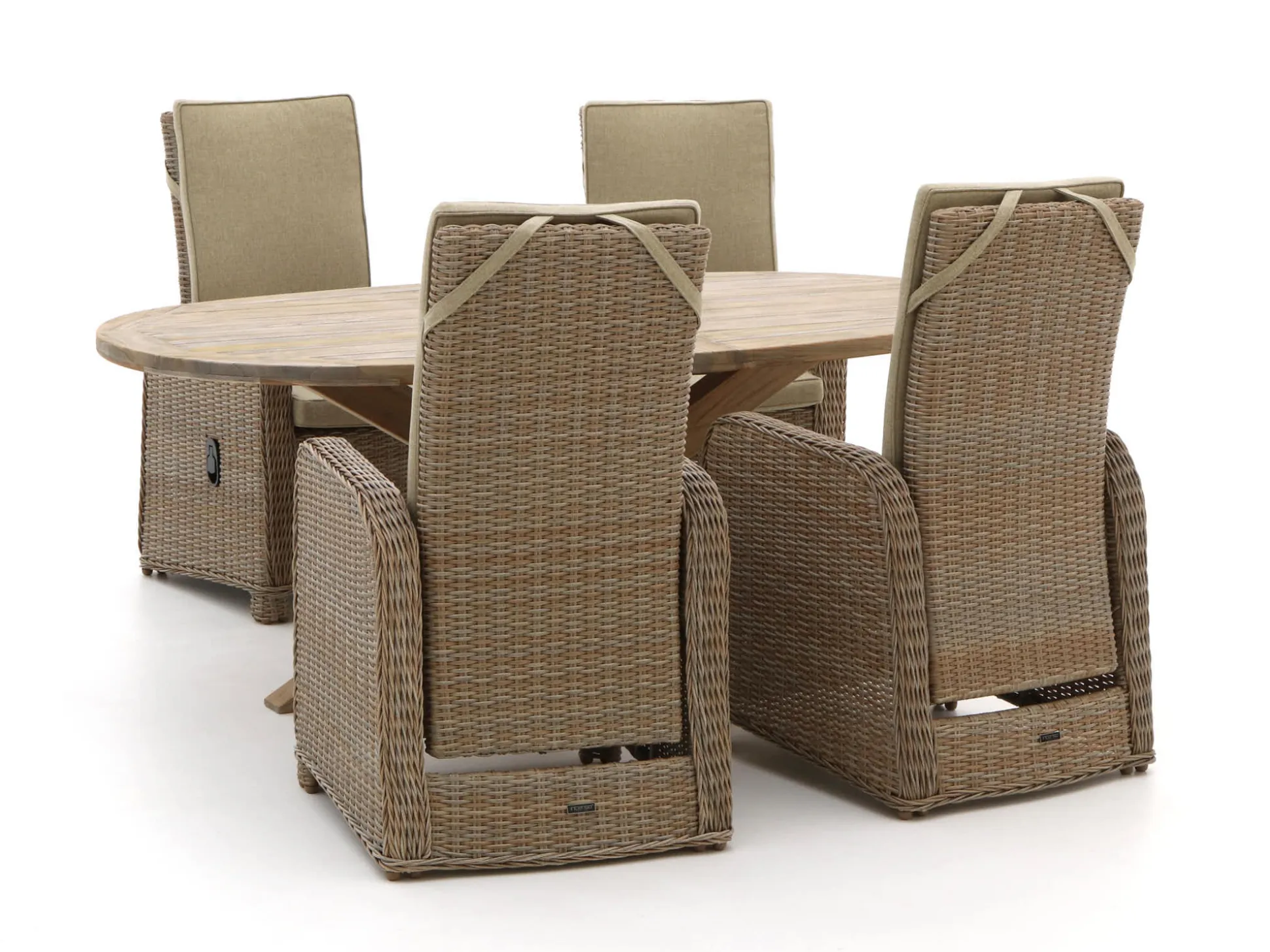 Intenso Umbria/ROUGH-Y Ellips 200cm dining tuinset 5-delig verstelbaar