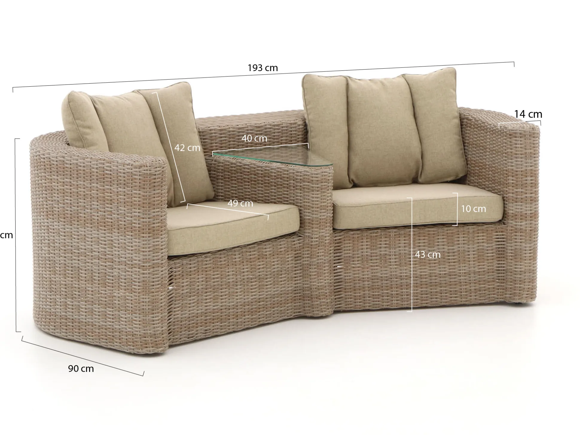 Intenso Venetië loveseat tuinbank 193cm