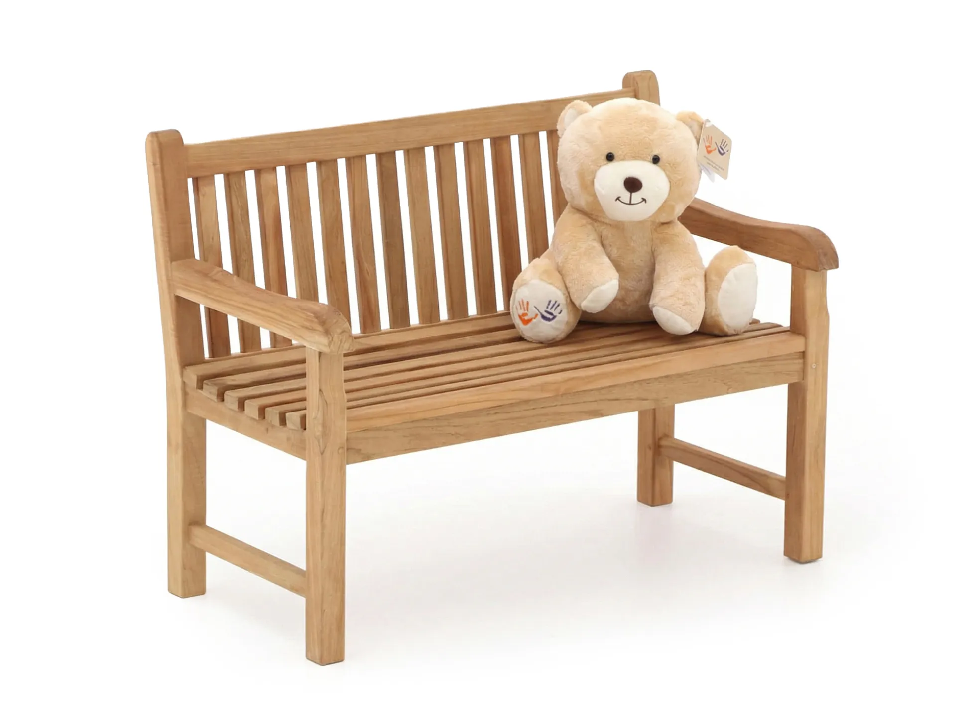Kinder tuinbank 75x40x56cm/KiKabeer Groot 30cm Bruin