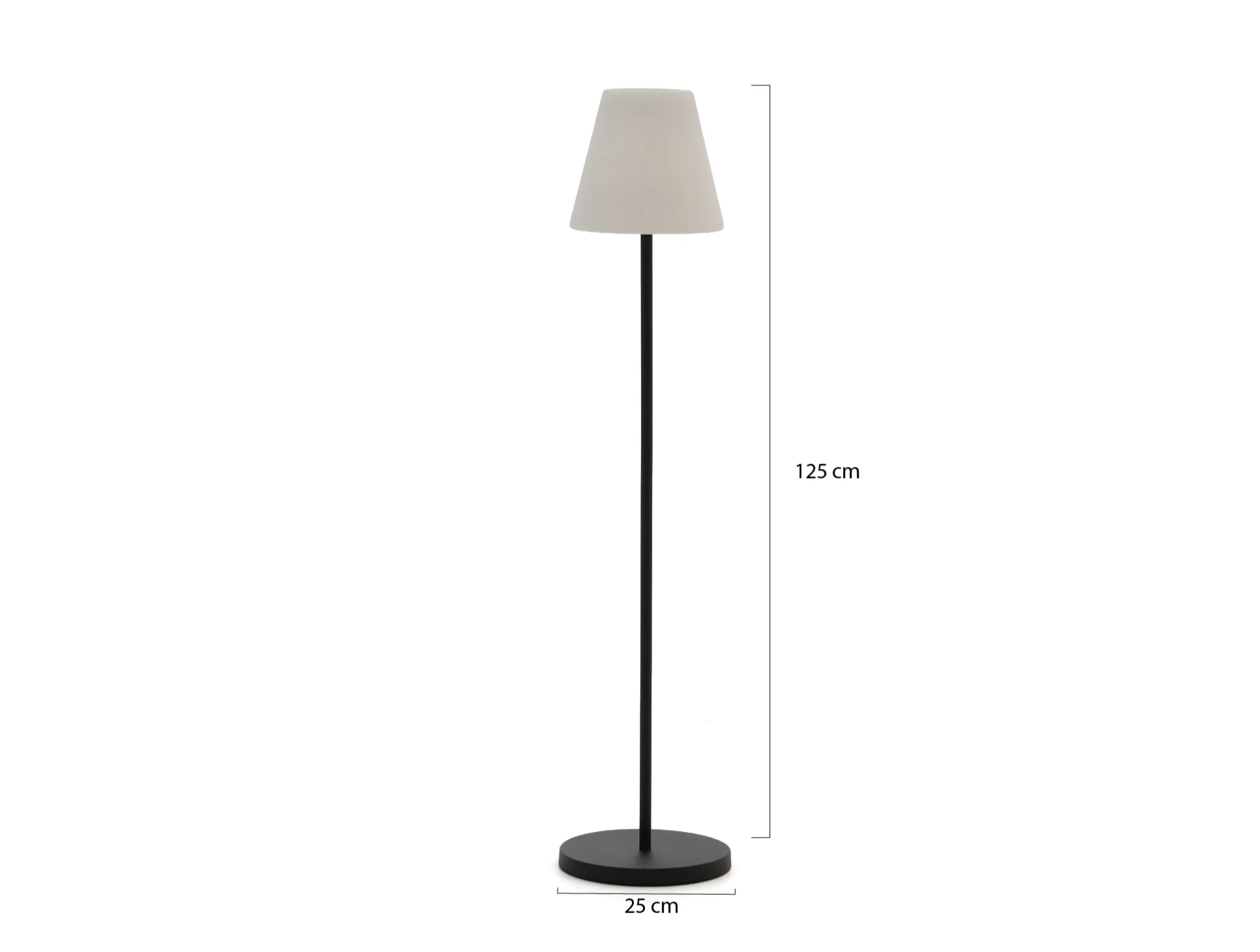 Luzenca staande buitenlamp led oplaadbaar dimbaar ø25cm (h:125cm)