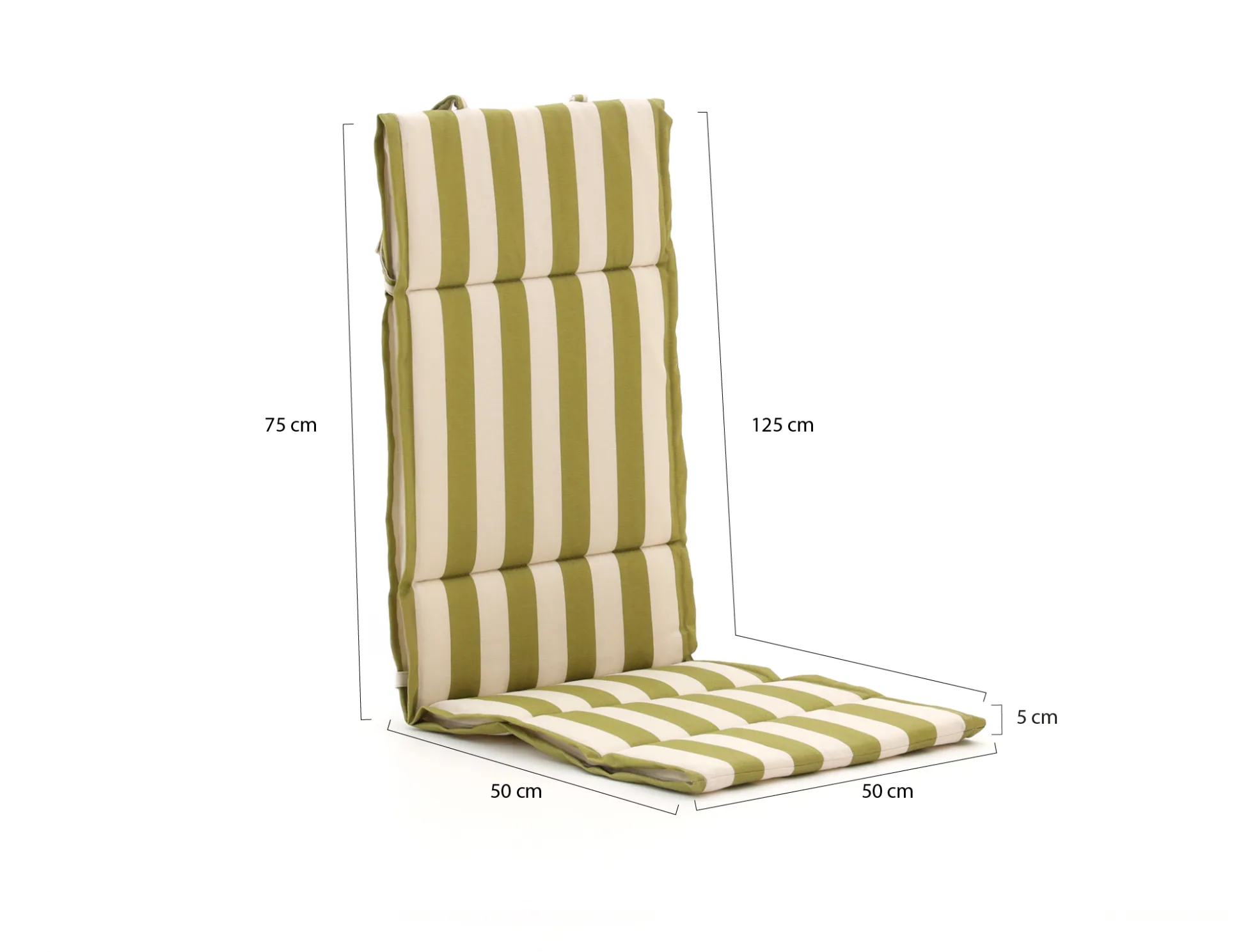 Madison Fiber de luxe tuinkussen hoog 125x50cm