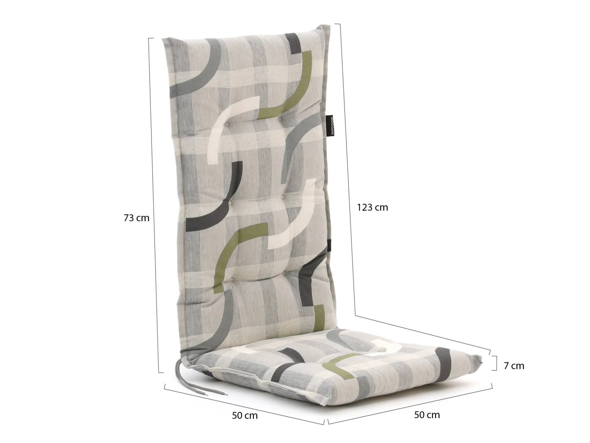 Madison tuinkussen hoge rug 123x50cm