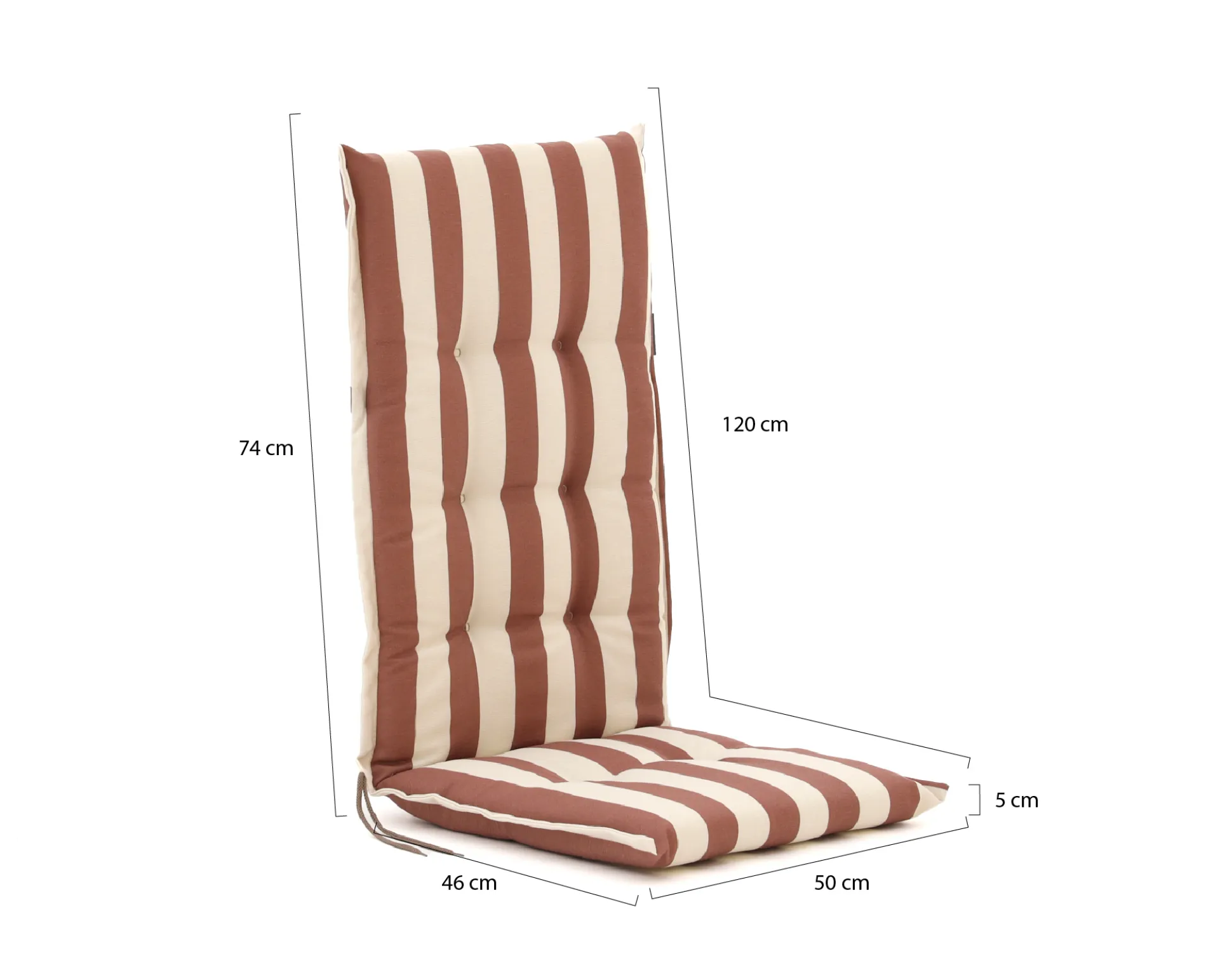 Madison tuinkussen hoge rug 120x50cm
