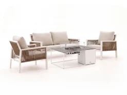 Manifesto Alzano/Cosidesign Line stoel-bank loungeset met vuurtafel 4-delig