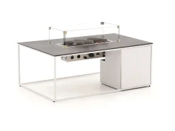 Manifesto Alzano/Cosidesign Line stoel-bank loungeset met vuurtafel 4-delig