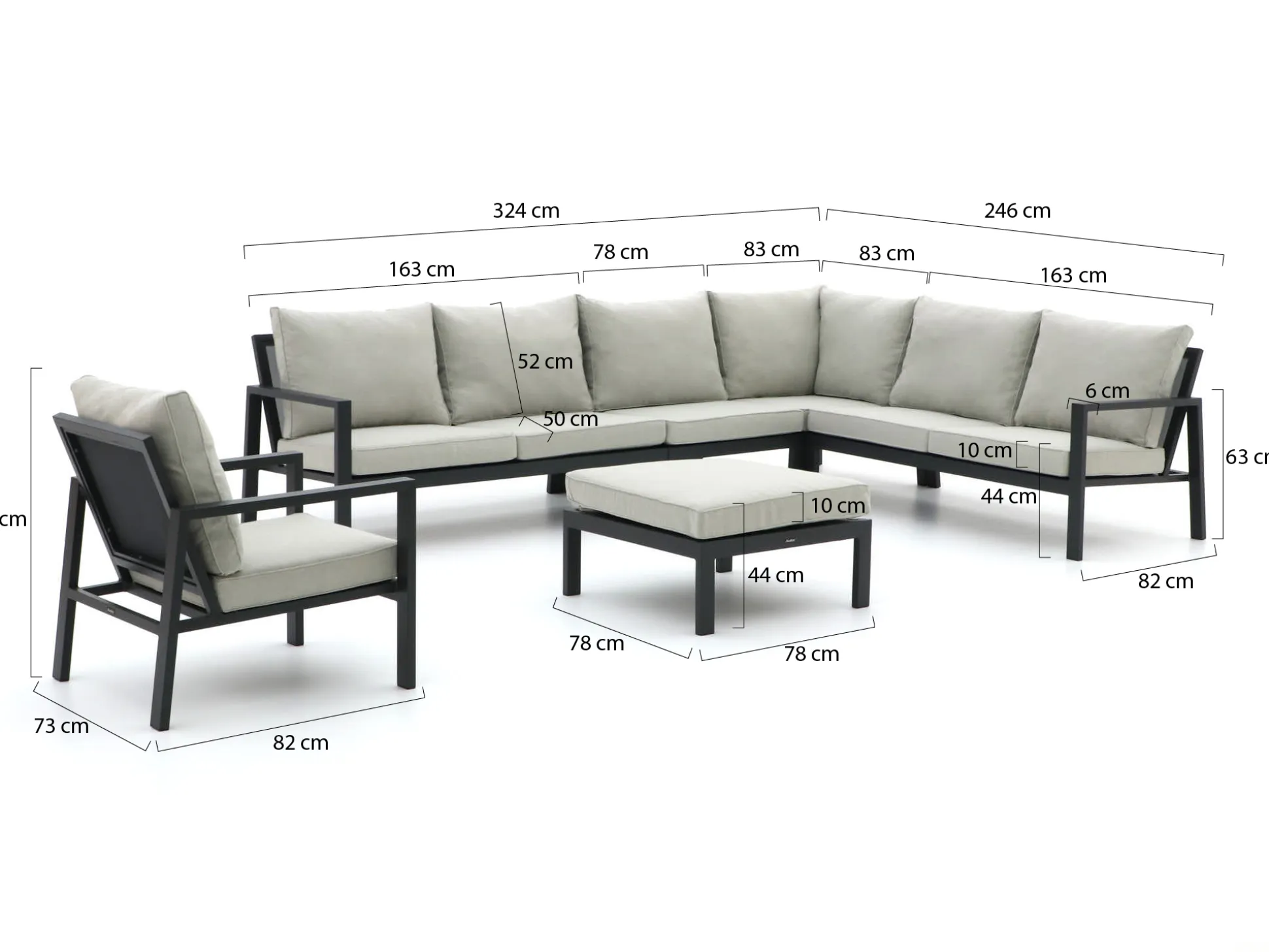 Manifesto Alzano hoek loungeset 6-delig