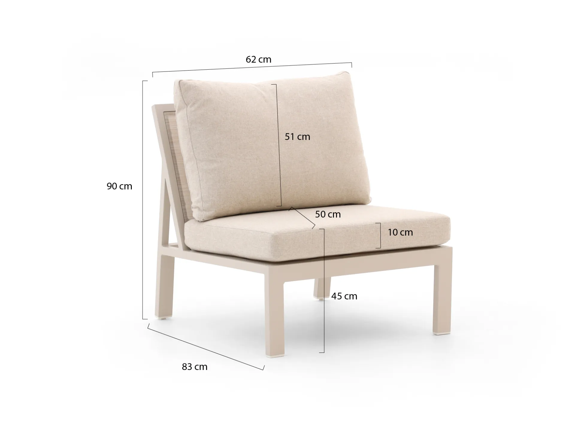 Manifesto Alzano lounge tussenmodule 78cm