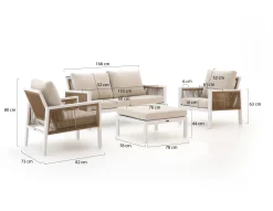 Manifesto Alzano stoel-bank loungeset 4-delig