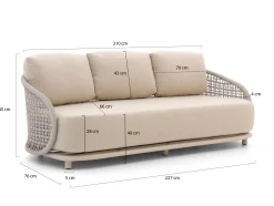 Manifesto Cavarzere lounge tuinbank 3-zits 226cm